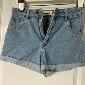 ROLLA'S Light Wash Denim Cuffed Women's Shorts
